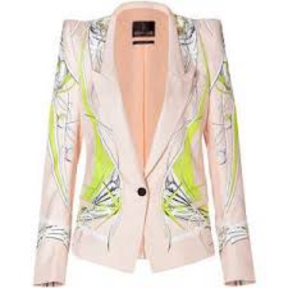 Roberto Cavalli Cream and Green Blazer